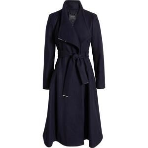 NEW, Ted baker Roseika Flared Wool Blend Coat in Navy SZ 6 US XXL #W154